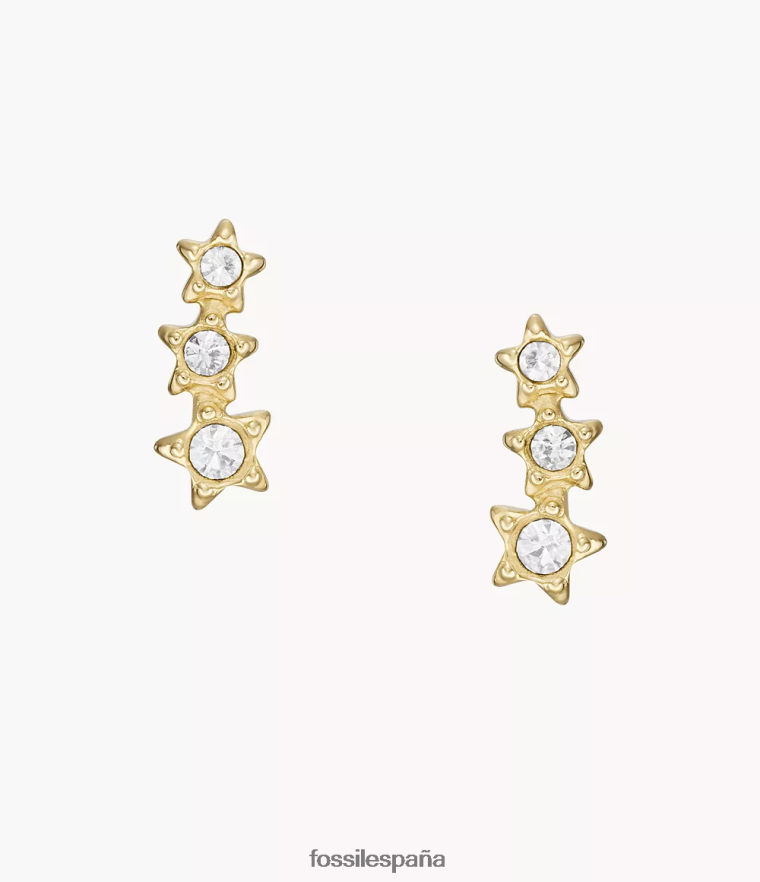 joyas 804XJ41075 tono dorado mujer Fossil Sadie bajo las estrellas pendientes escaladores de acero inoxidable