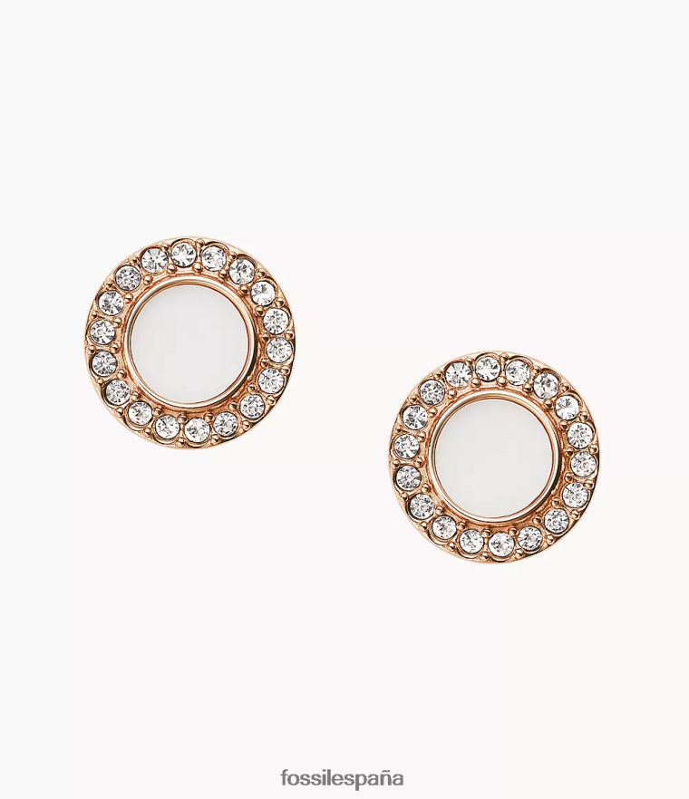 joyas 804XJ41077 oro rosa/blanco mujer Fossil tachuelas de brillo de piedra val