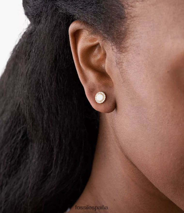 joyas 804XJ41077 oro rosa/blanco mujer Fossil tachuelas de brillo de piedra val