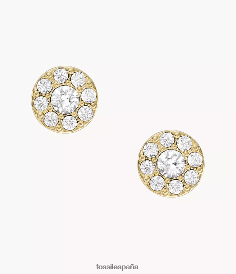 joyas 804XJ41078 tono dorado mujer Fossil todos los aretes de acero inoxidable apilados