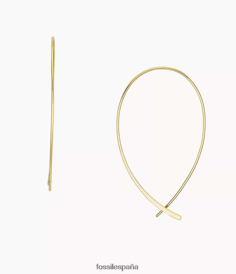 joyas 804XJ41080 tono dorado mujer Fossil todos los aretes de aro susurrantes de latón apilados