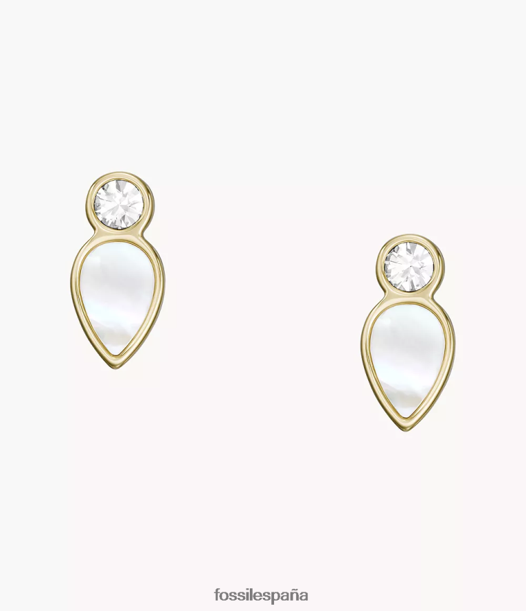 joyas 804XJ41084 nácar blanco mujer Fossil aretes con forma de lágrima