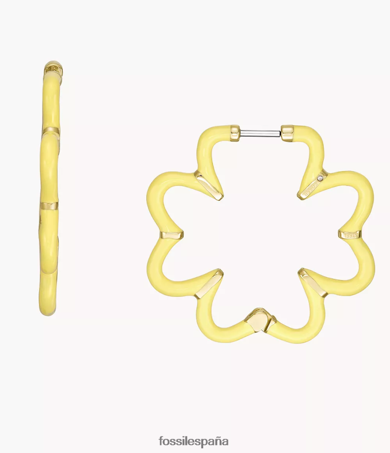 joyas 804XJ41085 tono dorado mujer Fossil aretes de aro de acero inoxidable color pop