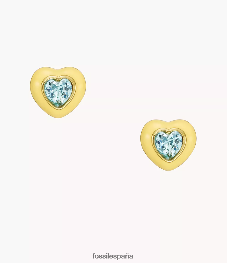joyas 804XJ41087 amarillo mujer Fossil aretes con forma de corazón pop de colores