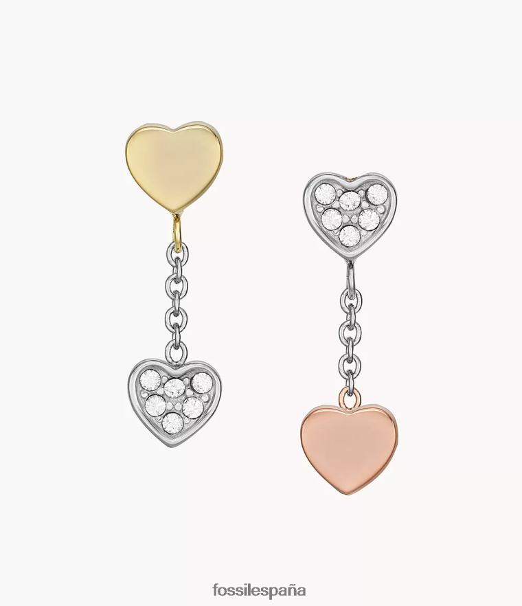 joyas 804XJ41089 Dos tonos mujer Fossil pendientes colgantes de acero inoxidable en tres tonos de Sadie Galentine