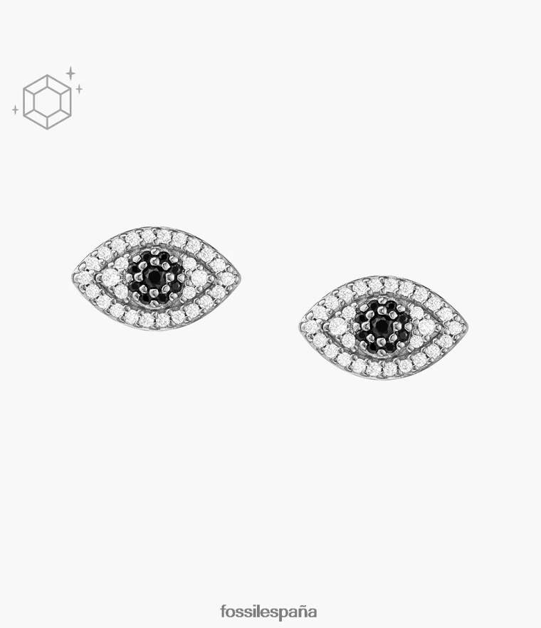 joyas 804XJ41240 plata mujer Fossil aretes de ley con mal de ojo