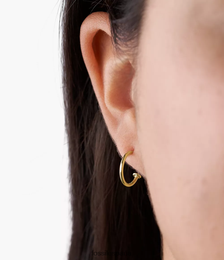 joyas 804XJ41257 tono dorado mujer Fossil Corra Oh, tan encantadores pendientes de aro de acero inoxidable