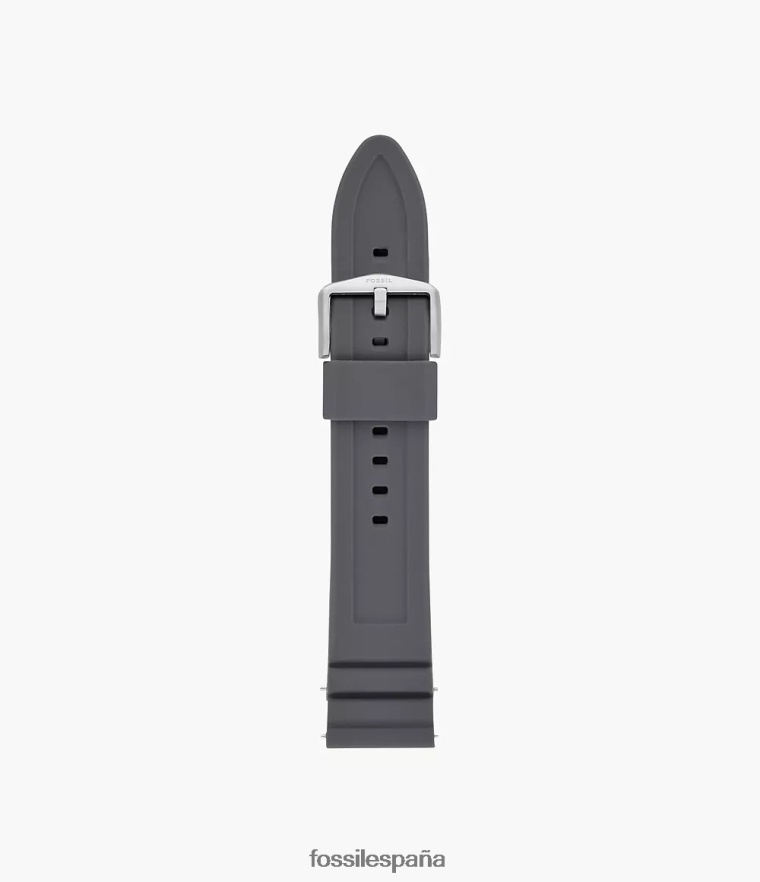 accesorio 804XJ41465 gris hombres Fossil Correa de reloj de silicona de 22 mm.