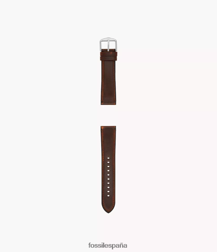accesorio 804XJ41473 marron oscuro hombres Fossil Correa de reloj de cuero y caucho de 22 mm.