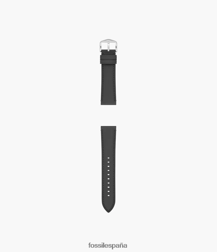 accesorio 804XJ41479 negro hombres Fossil Correa de cuero de cuero de 22 mm