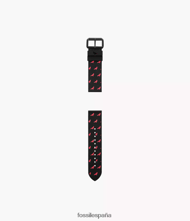 accesorio 804XJ41486 negro hombres STAPLE x Fossil Correa de rpet de 22 mm de edición limitada