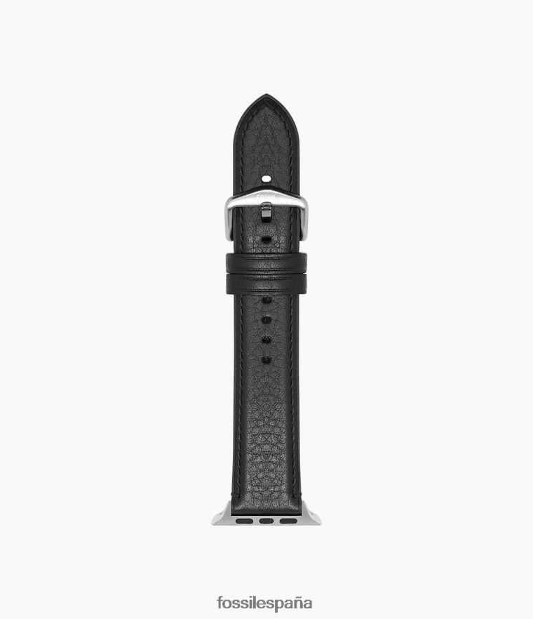 accesorio 804XJ41498 negro hombres Fossil Correa de cuero de 42 mm/44 mm/45 mm para Apple Watch