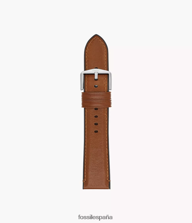 accesorio 804XJ41506 marrón claro hombres Fossil Correa de reloj de cuero y caucho de 22 mm.