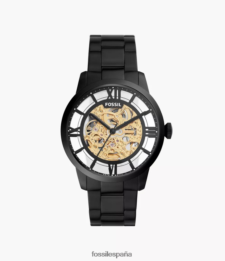 mirar 804XJ41462 negro hombres Fossil Reloj Townsman automático de acero inoxidable de 44 mm.