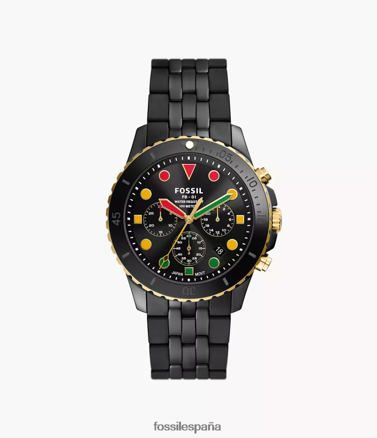 mirar 804XJ41594 negro hombres Fossil mes de historia fb-01 reloj cronógrafo de cerámica
