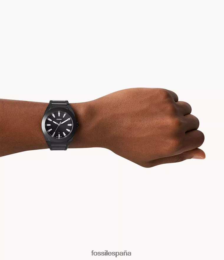 mirar 804XJ41600 negro hombres Fossil reloj everett de cerámica con tres manecillas y fecha