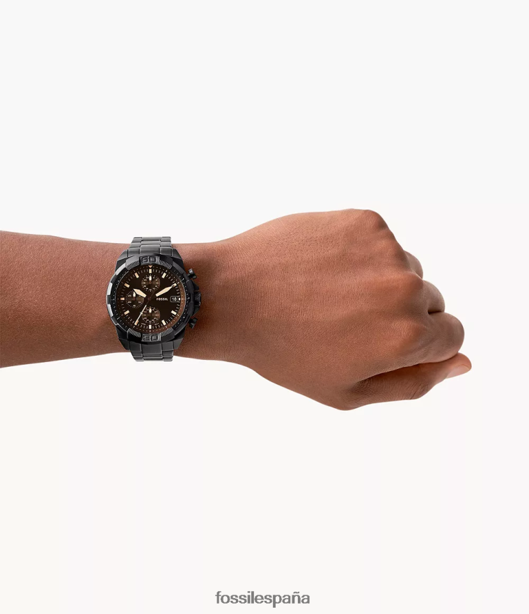 mirar 804XJ41340 negro hombres Fossil reloj bronson cronógrafo de acero inoxidable