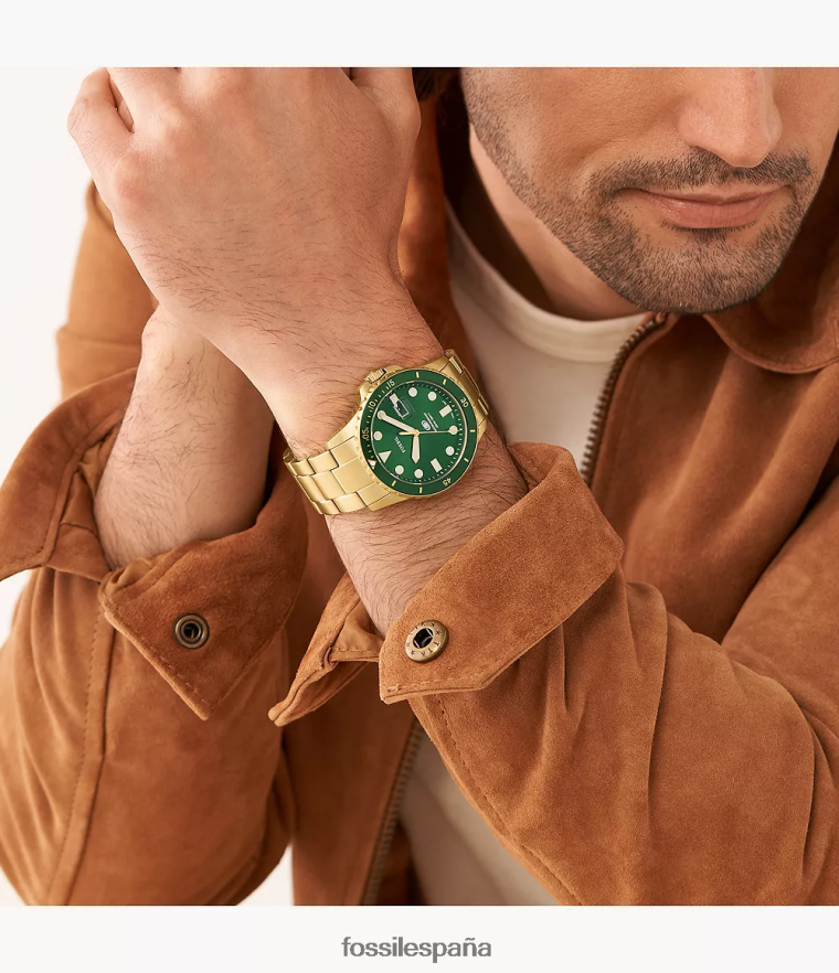 mirar 804XJ41350 azul hombres Fossil reloj de acero inoxidable con tres manecillas y fecha