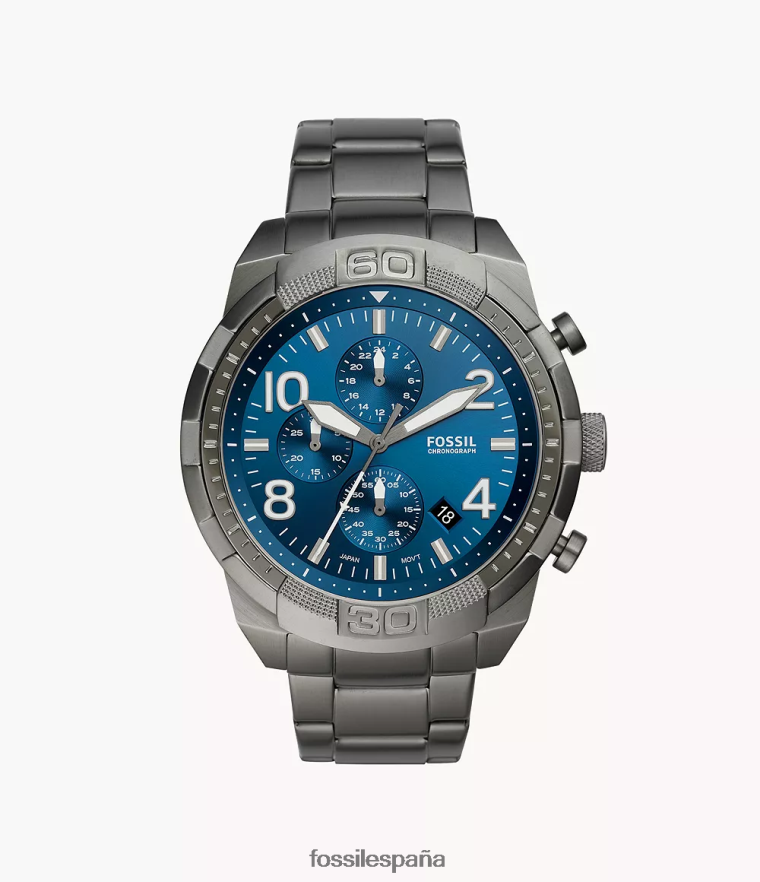 mirar 804XJ41355 fumar hombres Fossil reloj bronson cronógrafo de acero inoxidable
