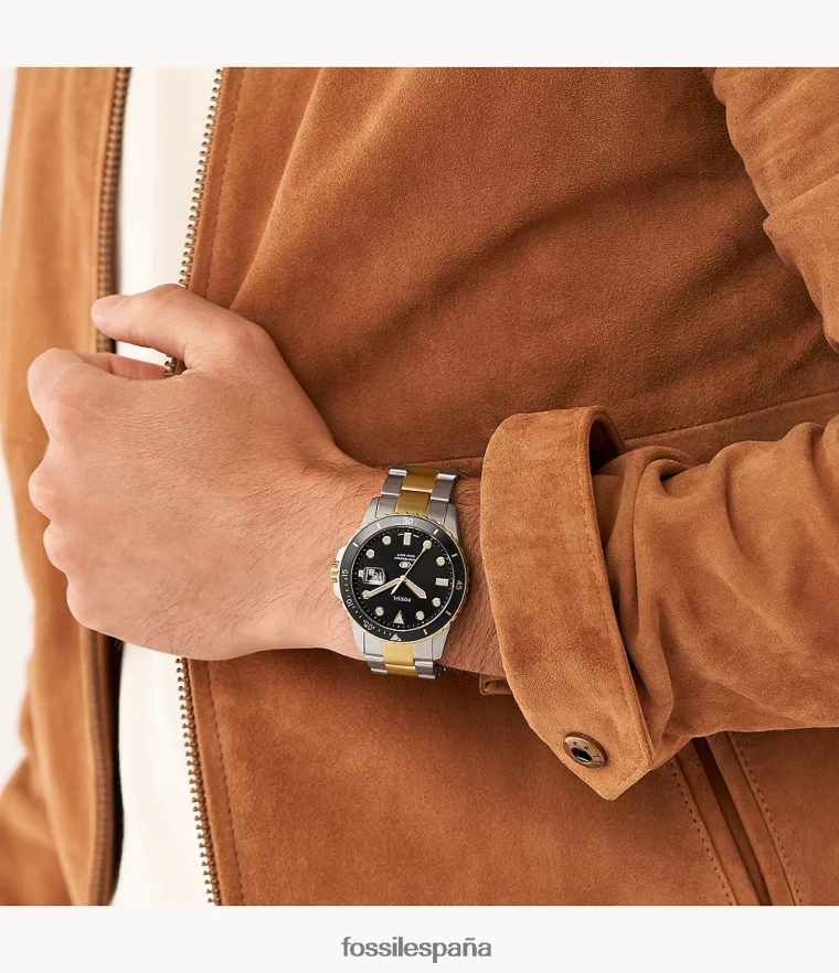 mirar 804XJ41369 azul hombres Fossil reloj de acero inoxidable con tres manecillas y fecha