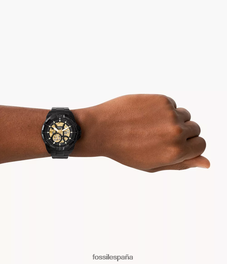 mirar 804XJ41374 negro hombres Fossil reloj bronson automatico de acero inoxidable