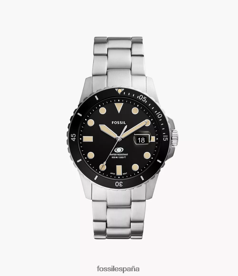 mirar 804XJ41378 azul hombres Fossil reloj de acero inoxidable con tres manecillas y fecha