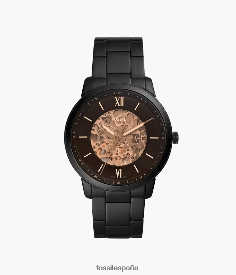 mirar 804XJ41381 negro hombres Fossil reloj neutro automático de acero inoxidable