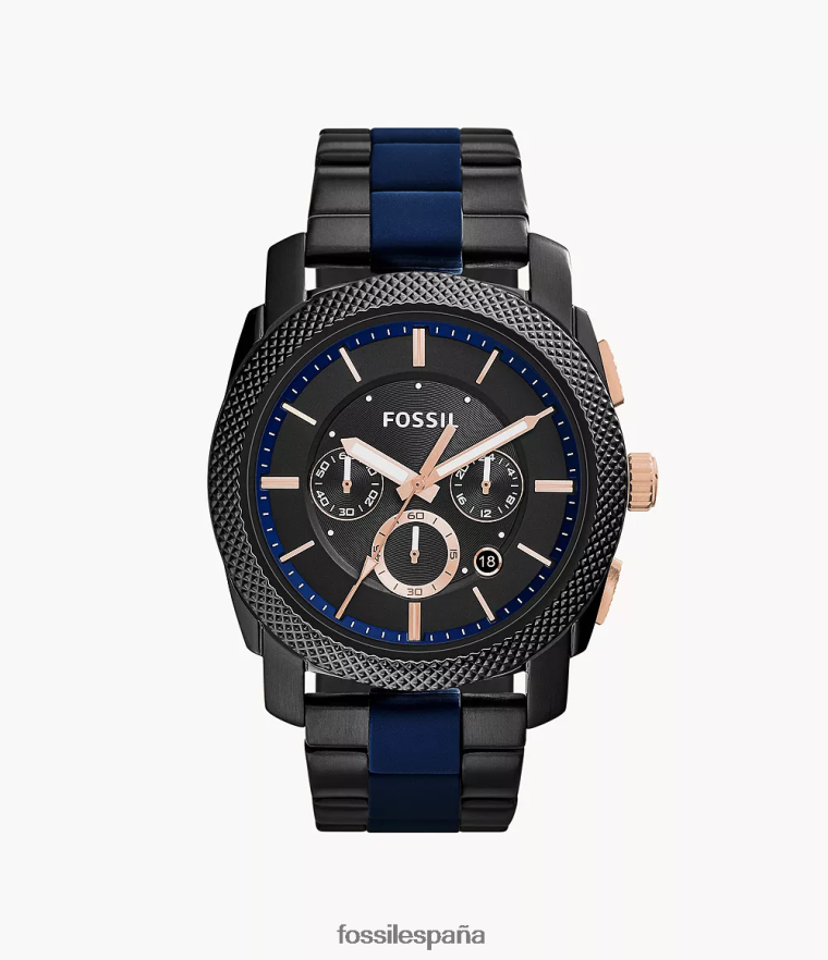 mirar 804XJ41526 Dos tonos hombres Fossil máquina de reloj de acero inoxidable