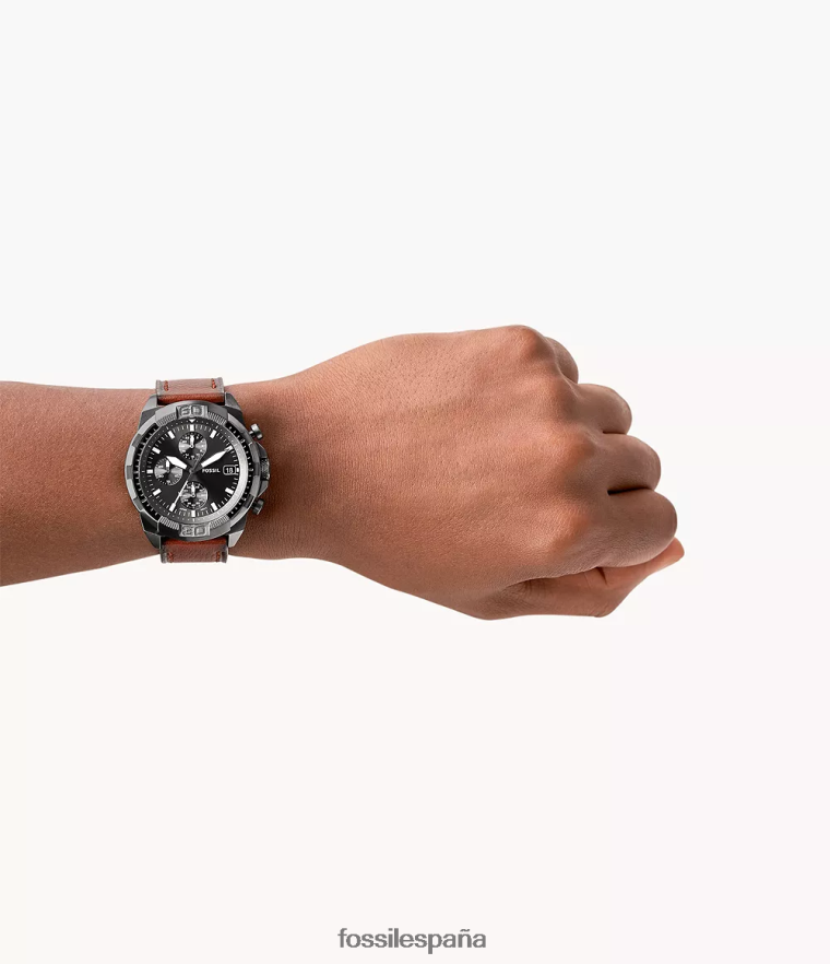 mirar 804XJ41394 marrón hombres Fossil reloj bronson cronógrafo de cuero lithide