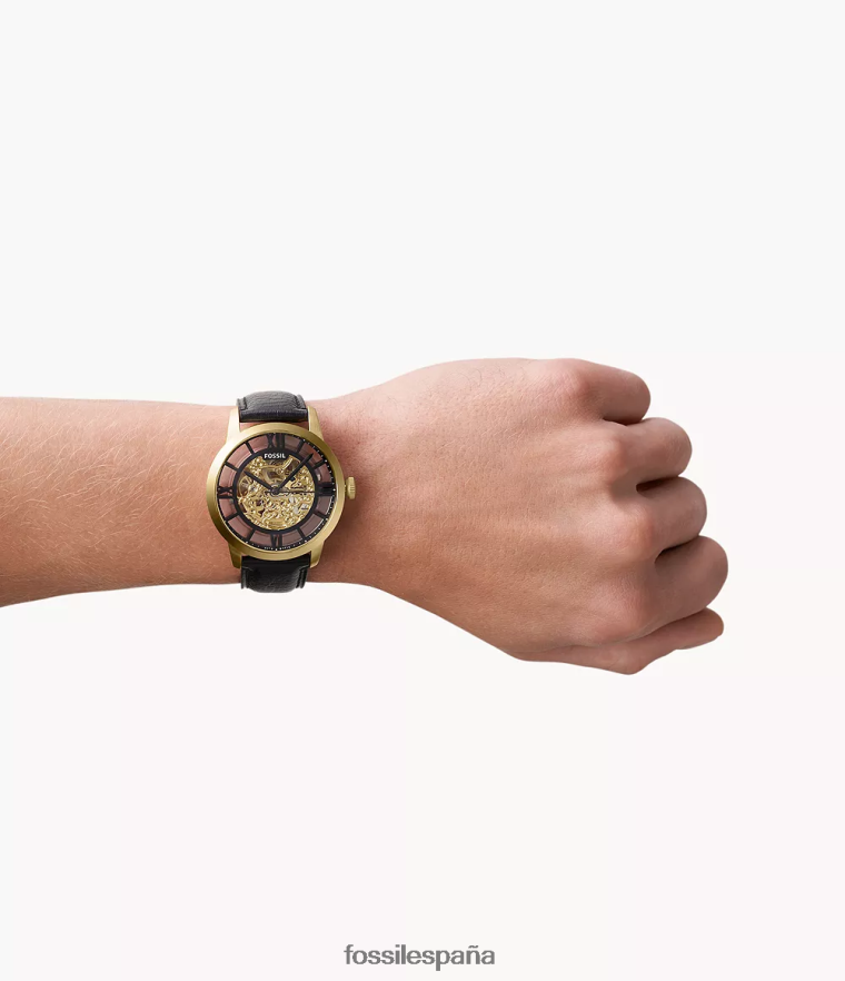 mirar 804XJ41398 negro hombres Fossil reloj townsman automático de cuero litehide