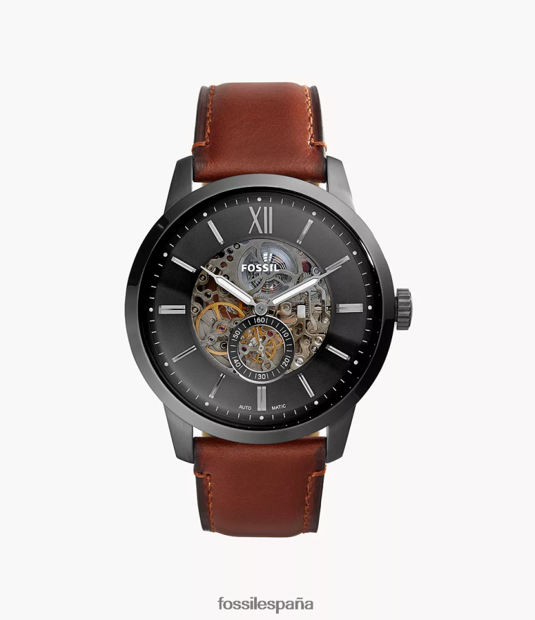 mirar 804XJ41407 ámbar hombres Fossil reloj townsman de cuero automático de 48 mm
