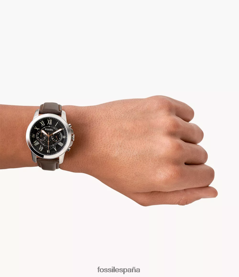 mirar 804XJ41424 marrón hombres Fossil reloj cronógrafo Grant de cuero