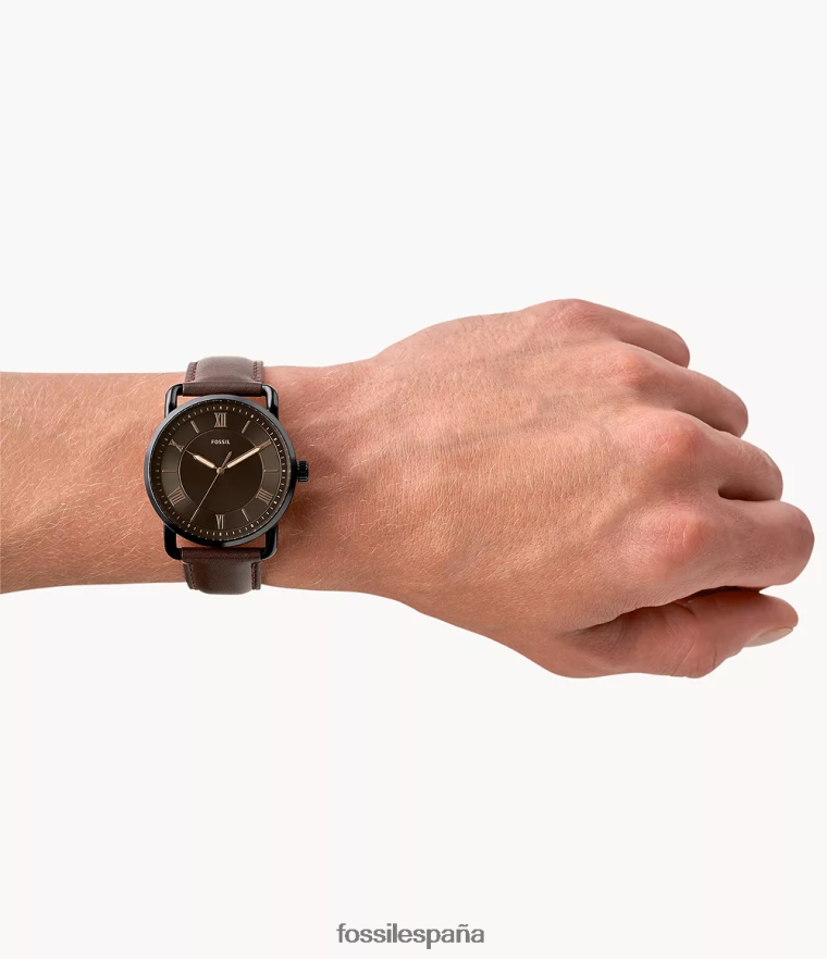 mirar 804XJ41426 marrón hombres Fossil reloj copeland de cuero de 42 mm con tres manecillas