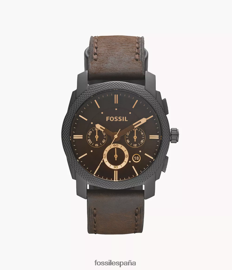 mirar 804XJ41435 marrón hombres Fossil reloj de cuero cronógrafo de tamaño mediano máquina