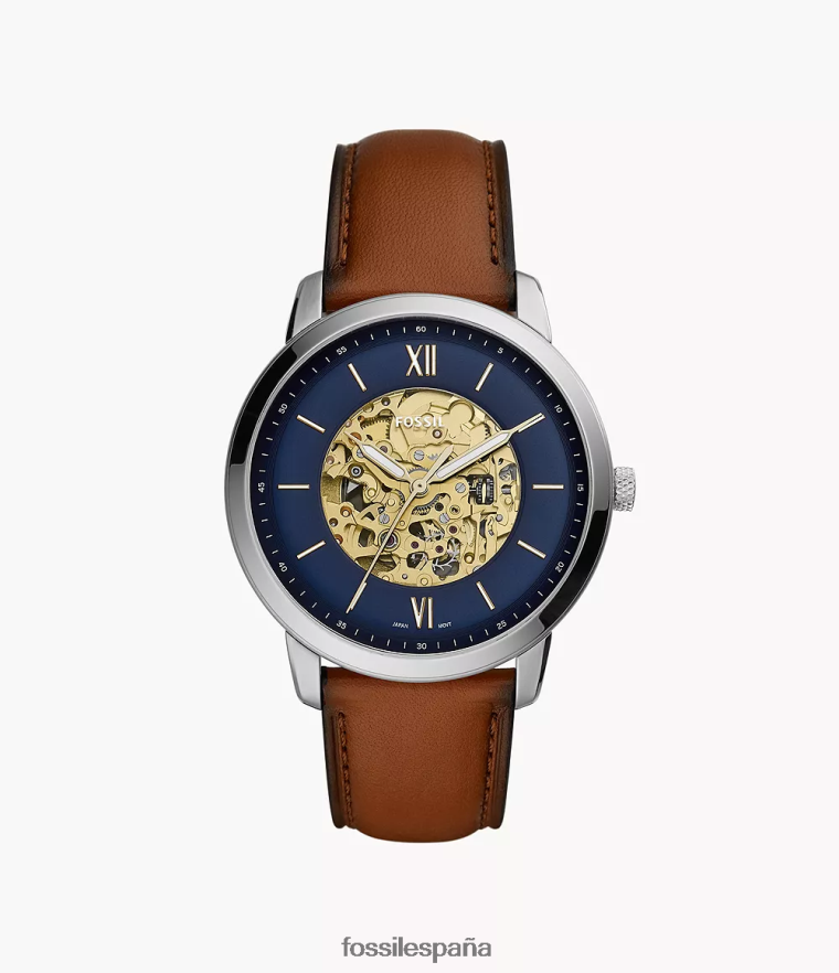 mirar 804XJ41441 equipaje hombres Fossil reloj neutro automatico de cuero