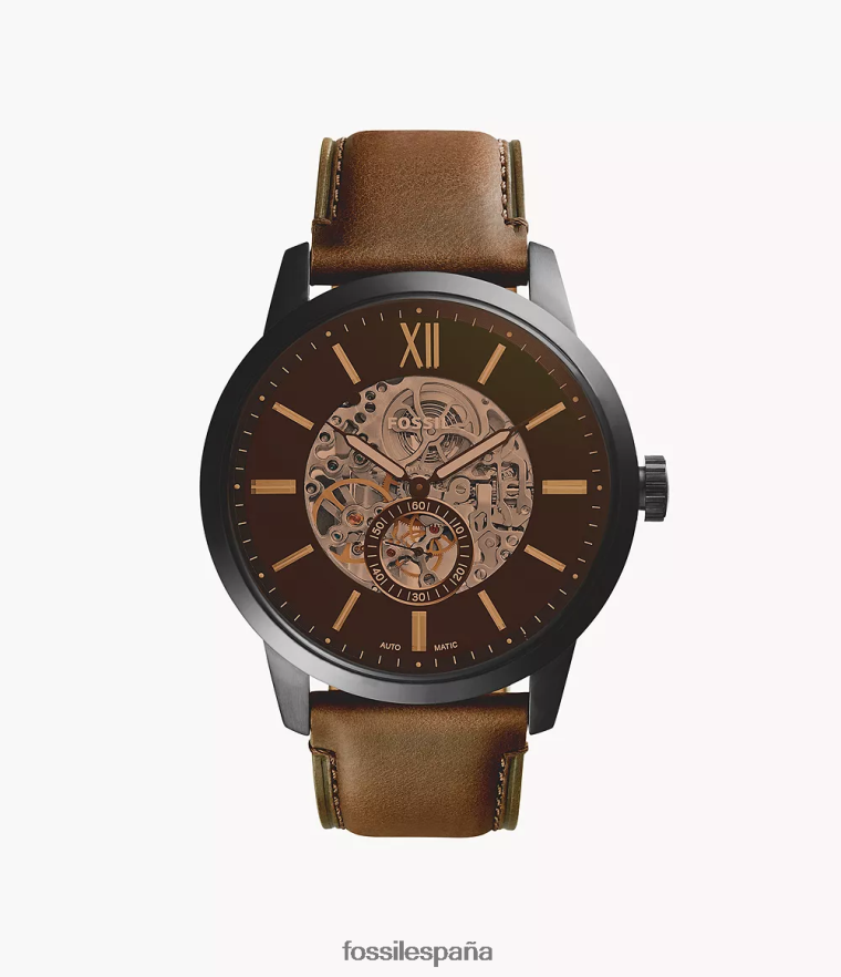 mirar 804XJ41448 marrón hombres Fossil reloj townsman de cuero automático de 48 mm