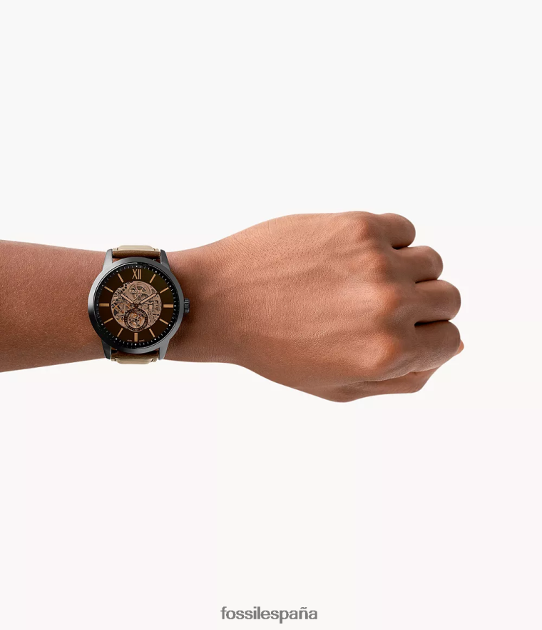 mirar 804XJ41448 marrón hombres Fossil reloj townsman de cuero automático de 48 mm