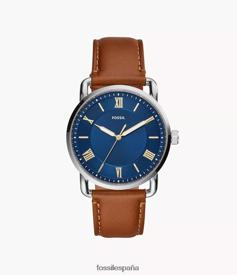 mirar 804XJ41449 equipaje hombres Fossil reloj copeland de cuero de 42 mm con tres manecillas
