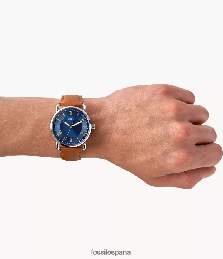 mirar 804XJ41449 equipaje hombres Fossil reloj copeland de cuero de 42 mm con tres manecillas