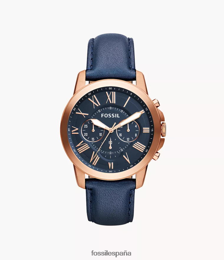 mirar 804XJ41453 Armada hombres Fossil reloj cronógrafo Grant de cuero