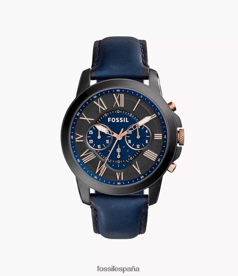 mirar 804XJ41461 Armada hombres Fossil reloj cronógrafo Grant de cuero