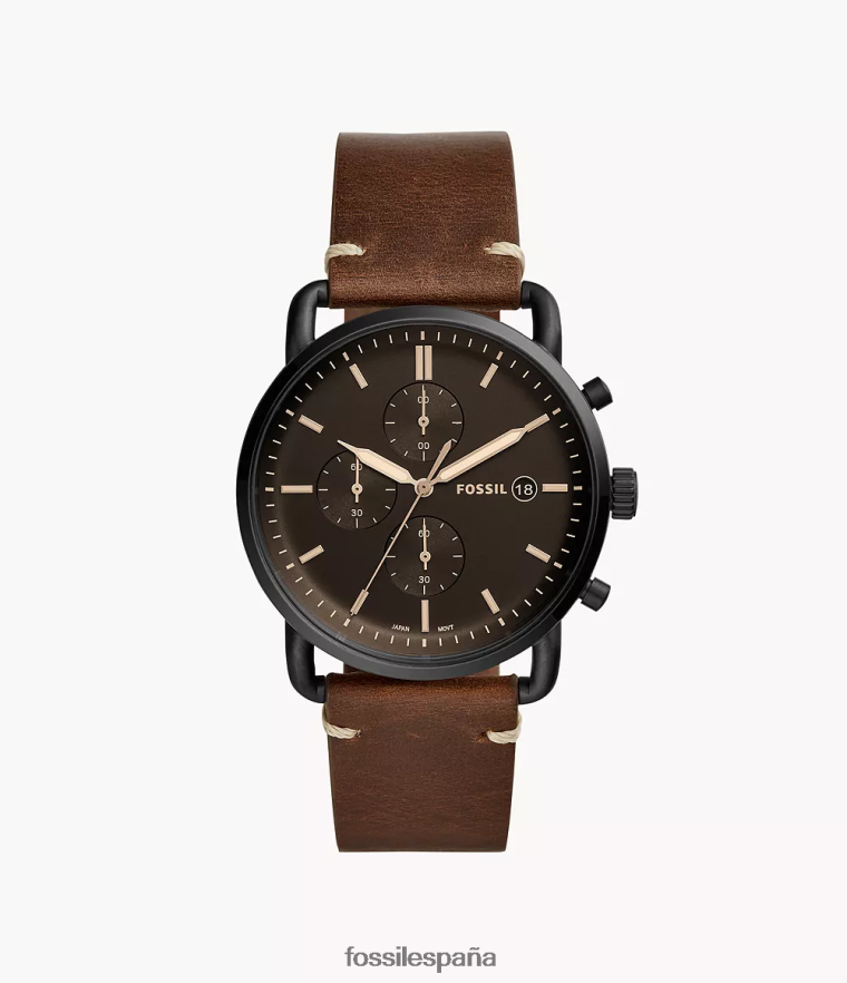 mirar 804XJ41607 marrón hombres Fossil el reloj de cuero cronógrafo de cercanías