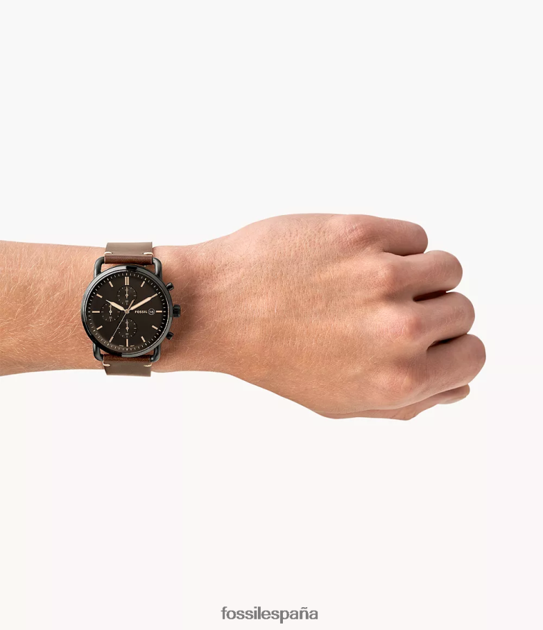 mirar 804XJ41607 marrón hombres Fossil el reloj de cuero cronógrafo de cercanías