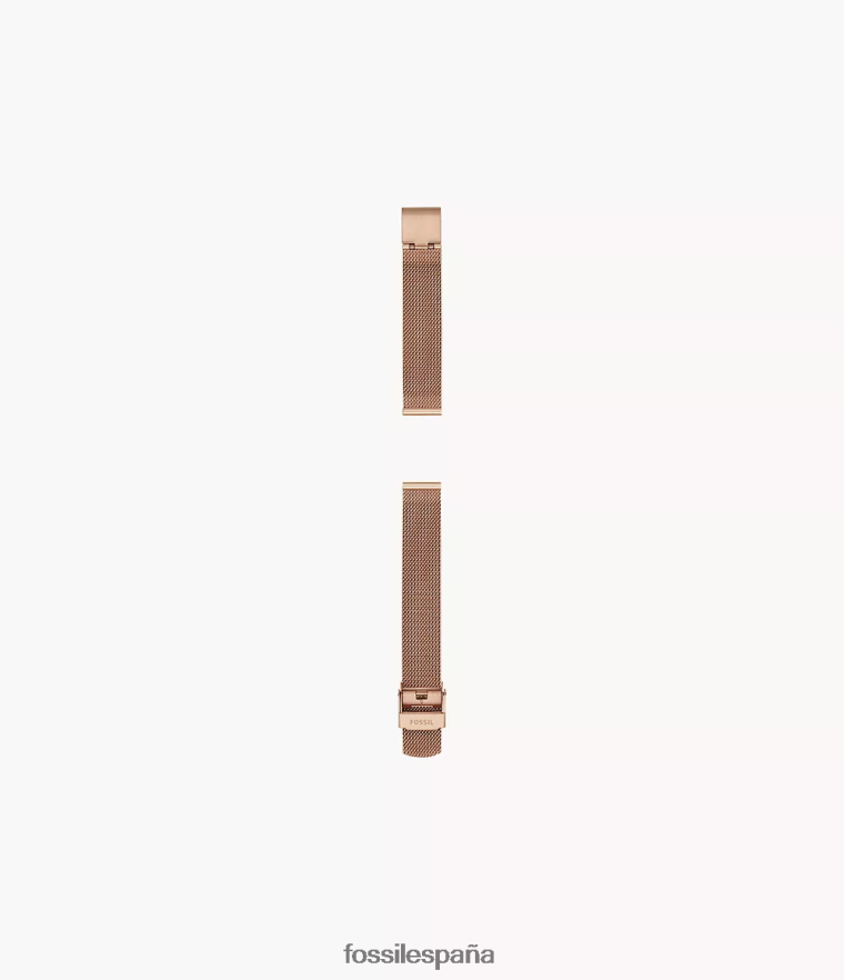 accesorio 804XJ4128 tono oro rosa mujer Fossil Brazalete de malla de acero de 14 mm