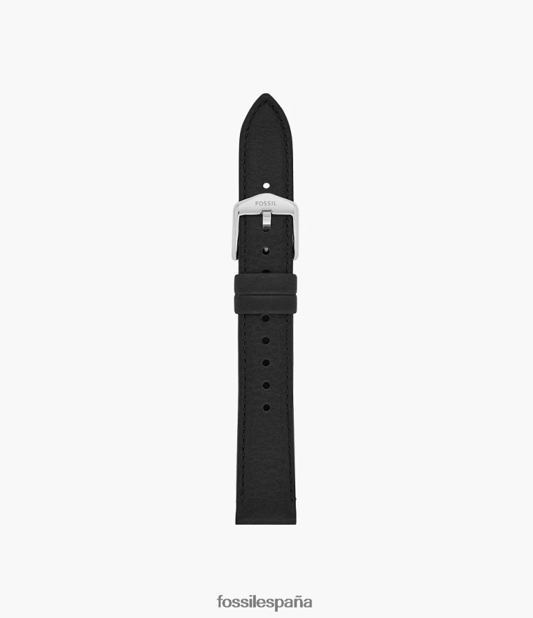 accesorio 804XJ4139 negro mujer Fossil Correa de cuero de cuero de 16 mm