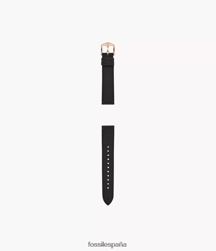 accesorio 804XJ4148 negro mujer Fossil Correa de cuero de cuero de 18 mm