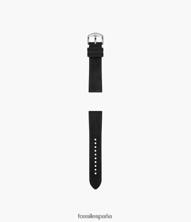accesorio 804XJ4163 negro mujer Fossil Correa de cuero de 22 mm.