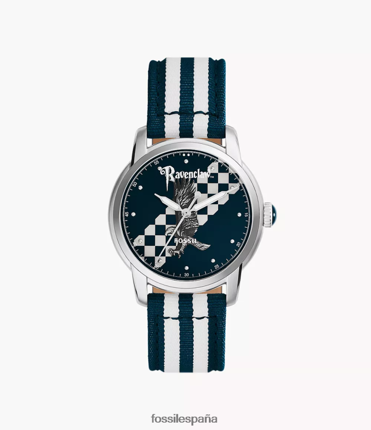 accesorio 804XJ4184 azul marino/blanco mujer Fossil Reloj de nailon Ravenclaw de tres manecillas de Harry Potter de edición limitada
