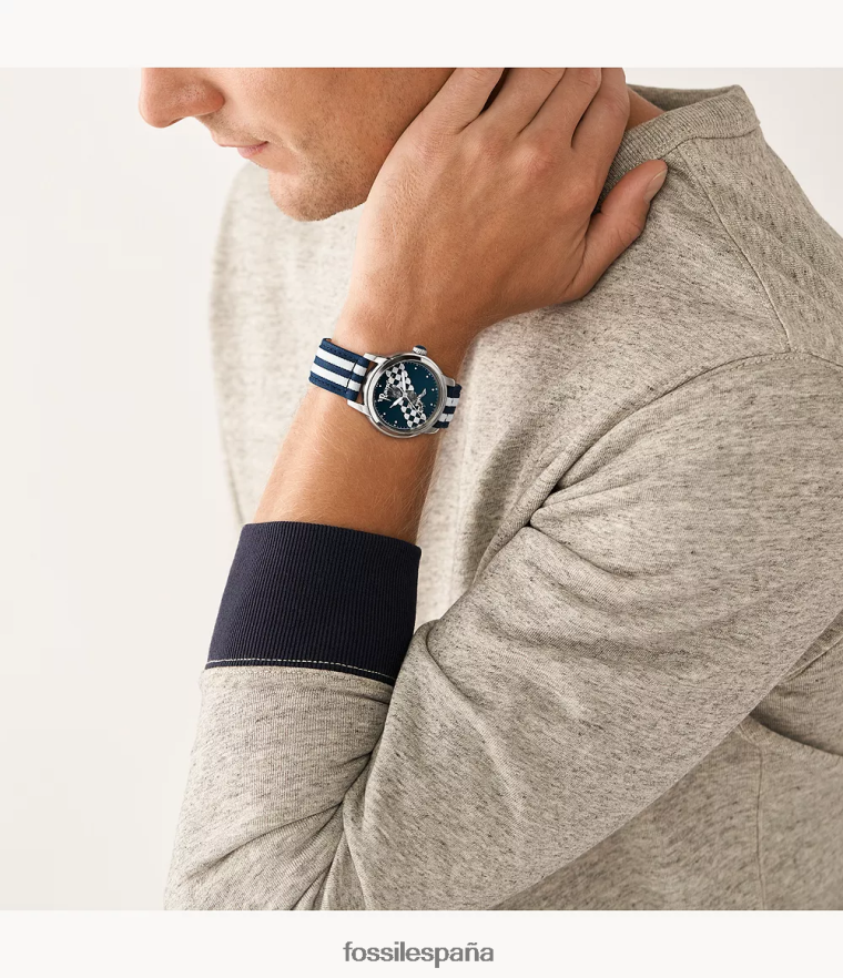 accesorio 804XJ4184 azul marino/blanco mujer Fossil Reloj de nailon Ravenclaw de tres manecillas de Harry Potter de edición limitada