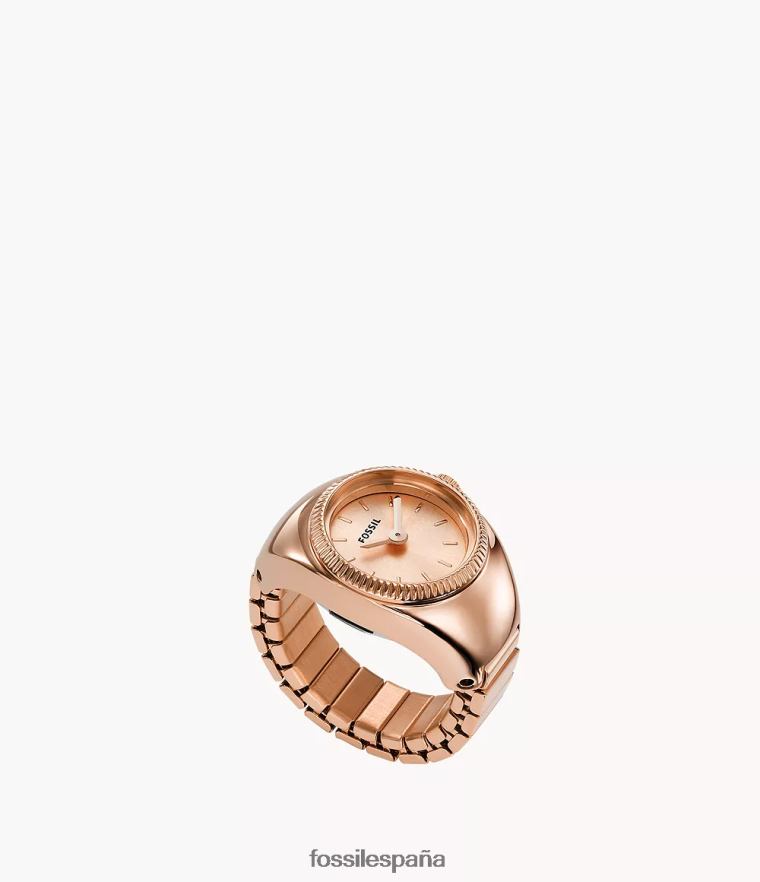 mirar 804XJ423 tono oro rosa mujer Fossil anillo de reloj de dos agujas de acero inoxidable